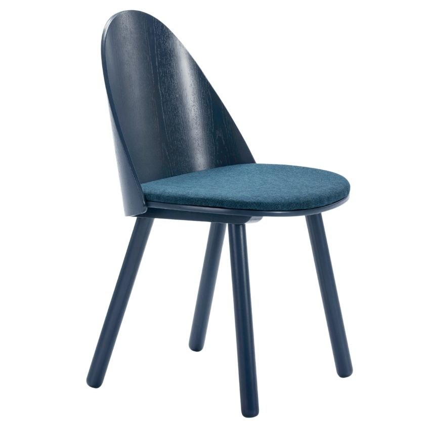 Modrá jasanová jídelní židle