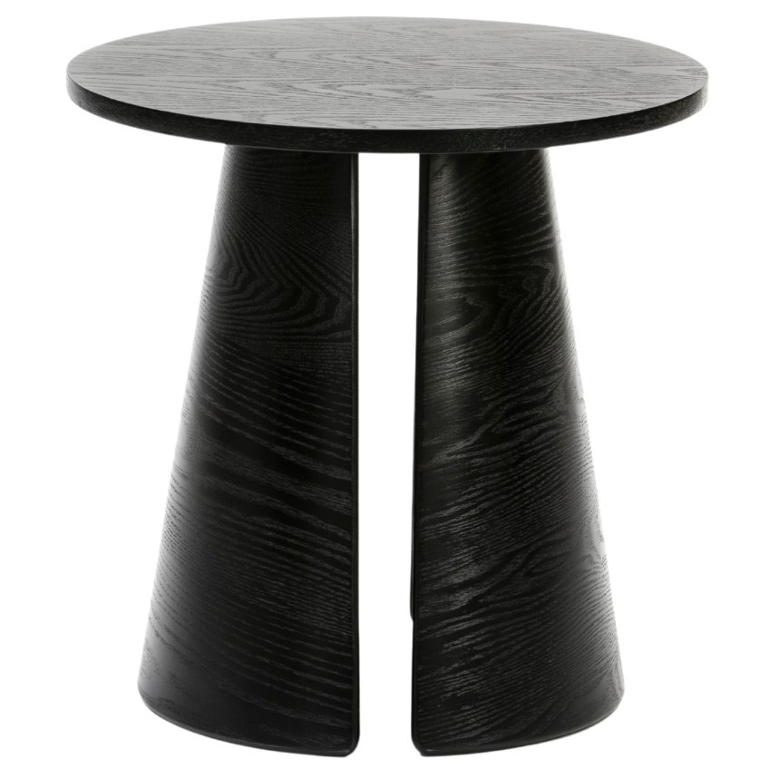 Černý jasanový kulatý odkládací stolek Teulat