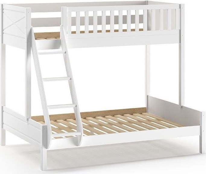 Bílá patrová dětská postel 140x200/90x200 cm