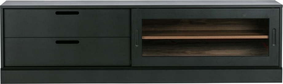 Černý TV stolek z borovicového dřeva 180x50