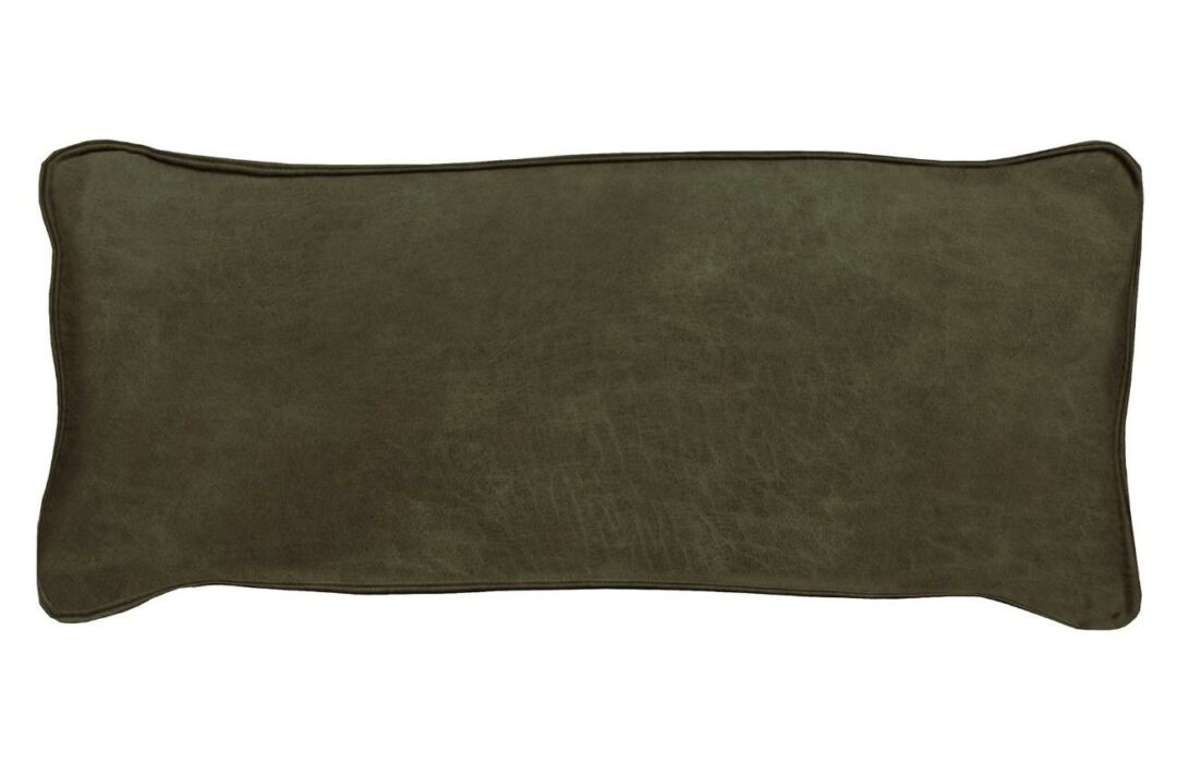 Hoorns Tmavě zelený kožený polštář Bearny
