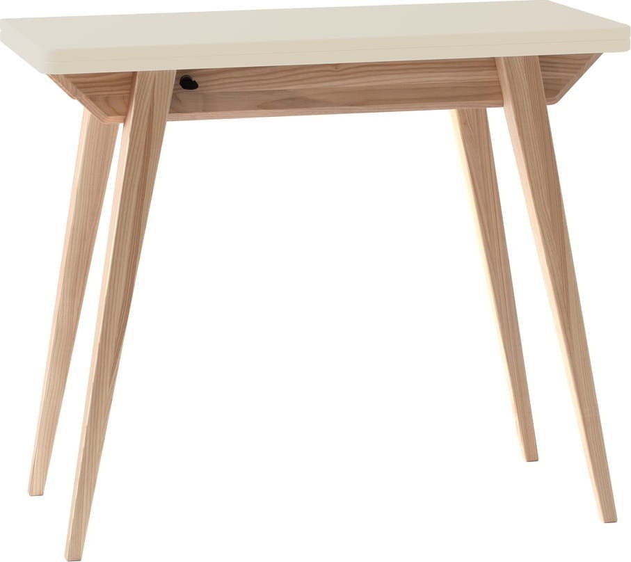 Krémový přírodní konzolový stolek 45x90 cm