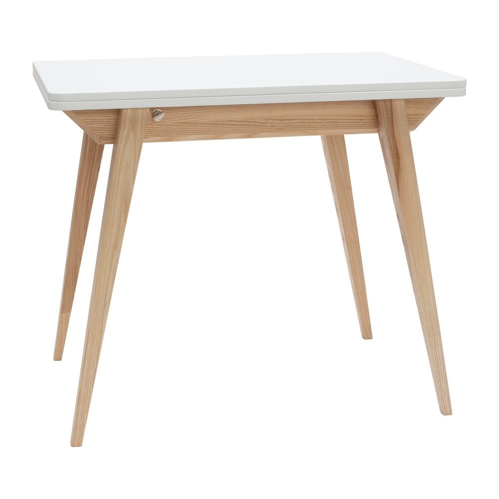 Rozkládací jídelní stůl s bílou deskou 65x90