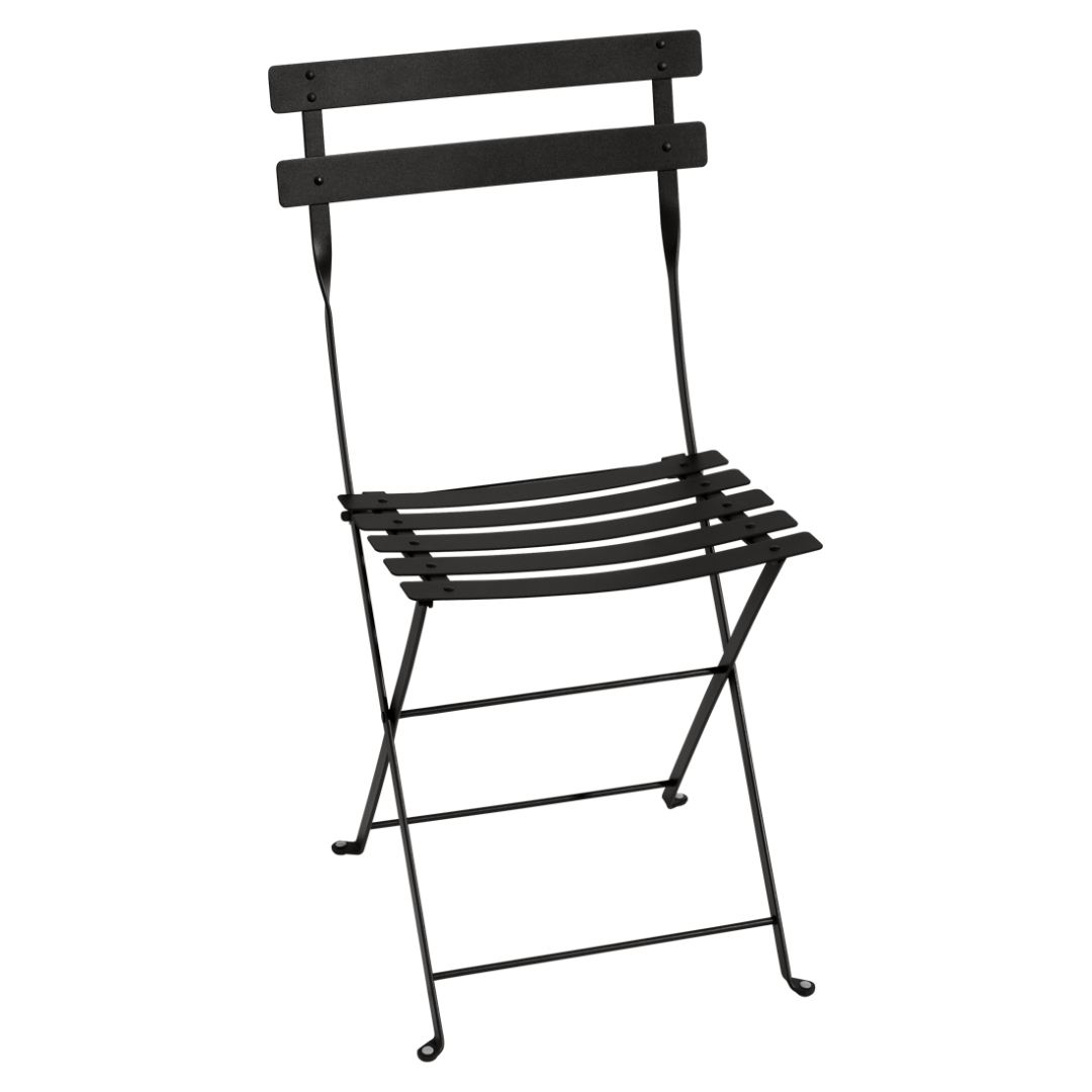 Černá kovová skládací židle