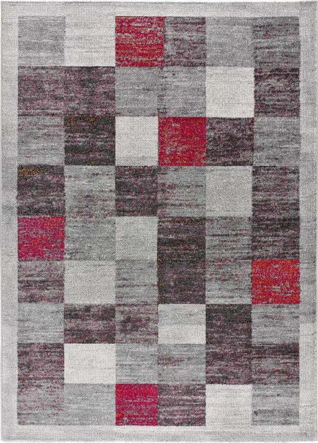 Červeno-šedý koberec 200x290 cm Sheki
