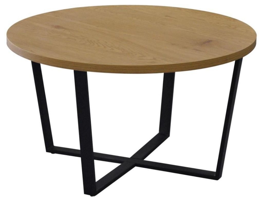 Scandi Dubový konferenční stolek s kovovou