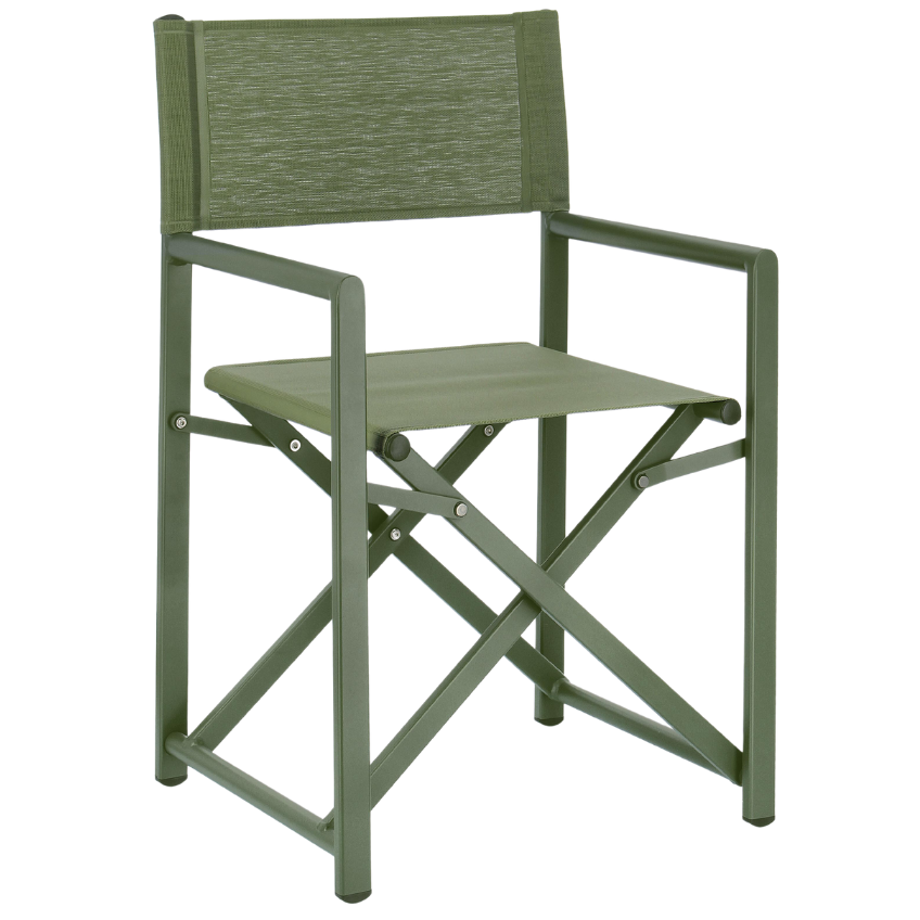 Zelená látková skládací zahradní židle