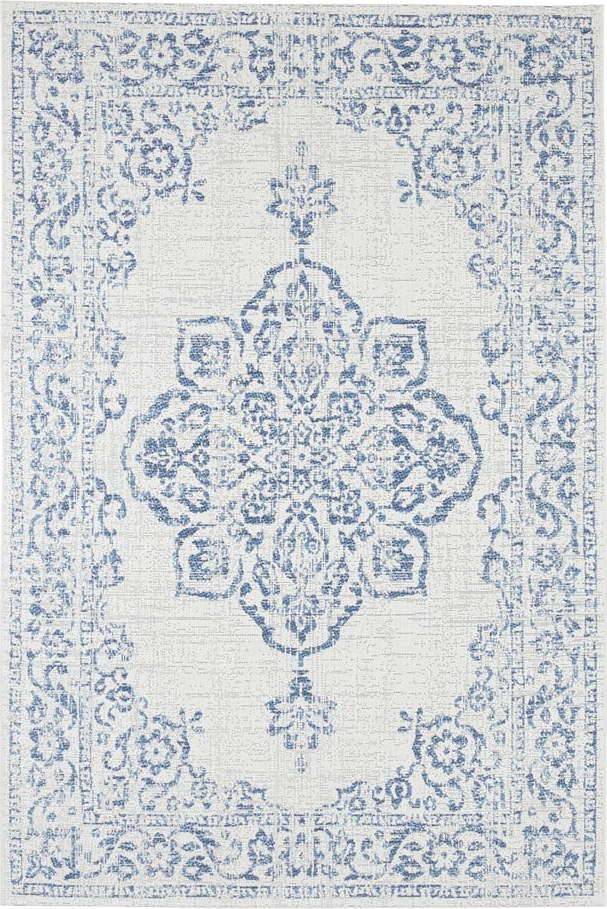 Modro-krémový venkovní koberec NORTHRUGS Tilos