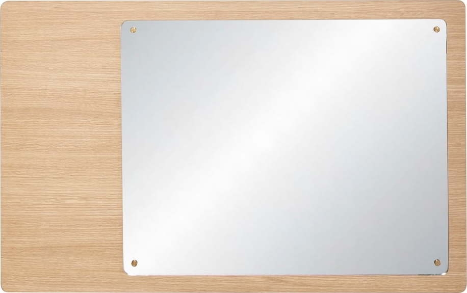 Nástěnné zrcadlo s dřevěným rámem 80x50