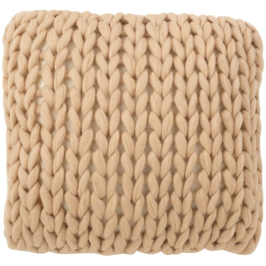 Béžový pletený polštář J-line Caruso 40
