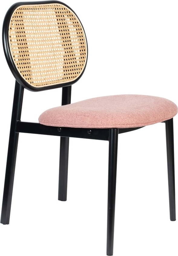 Černá/světle růžová jídelní židle Spike