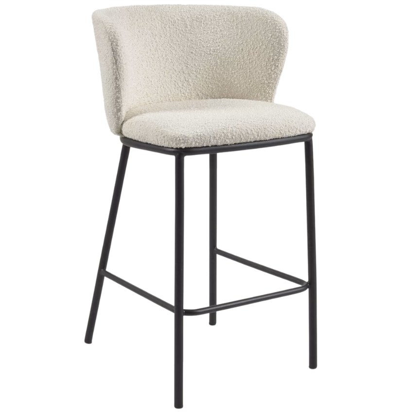 Bílá látková barová židle Kave Home