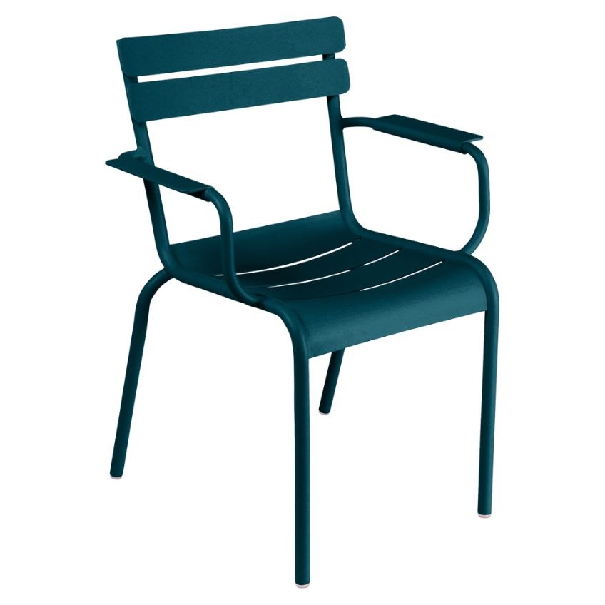 Modrá kovová zahradní židle Fermob