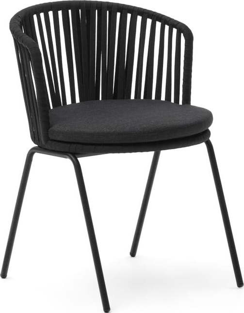 Černá kovová zahradní židle Saconca