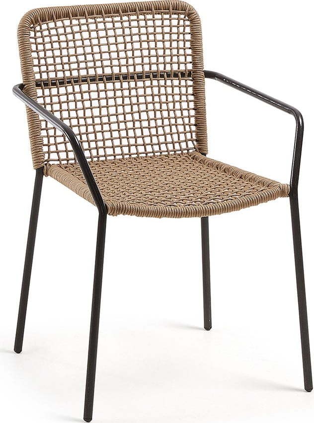 Béžová zahradní židle s ocelovou konstrukcí