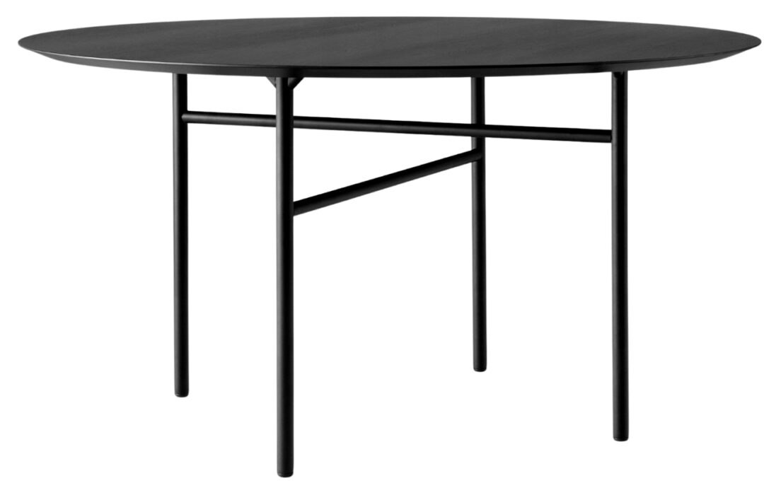 Černý kulatý dubový jídelní stůl AUDO