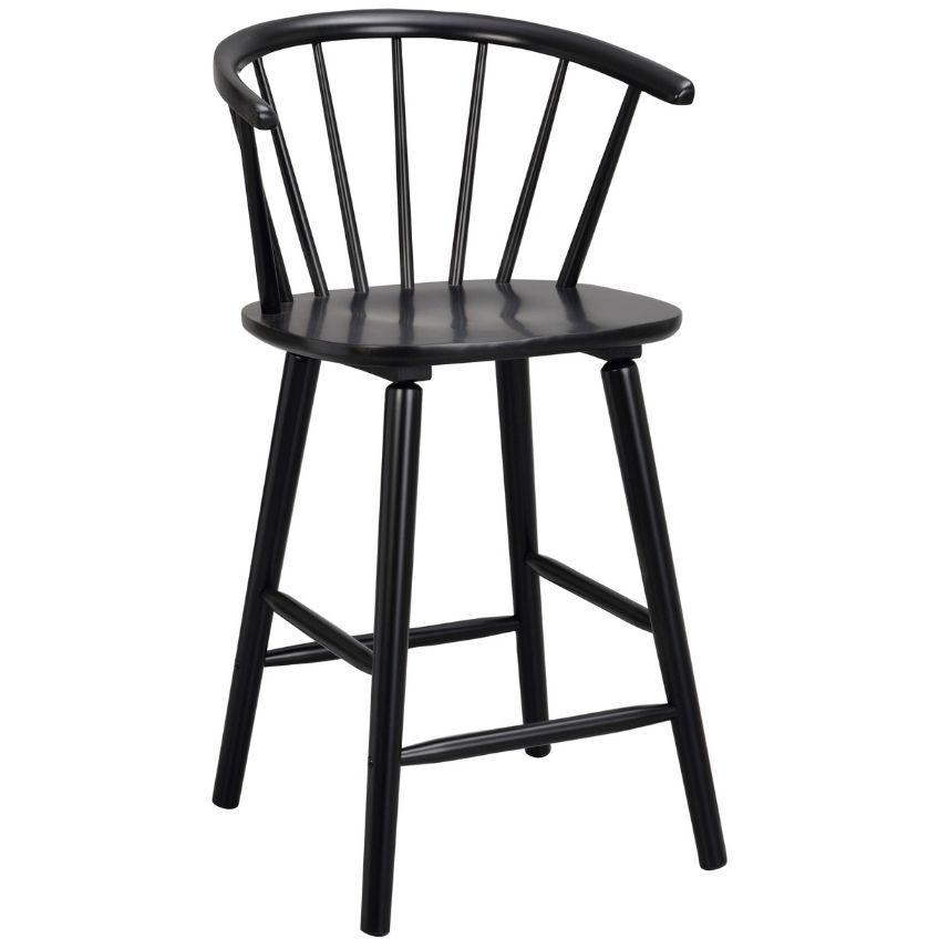 Černá dřevěná barová židle ROWICO