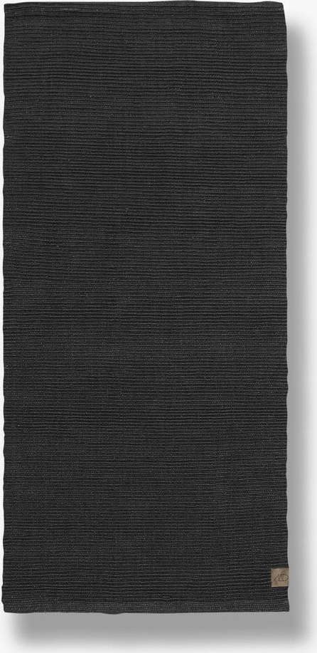 Tmavě šedý jutový koberec běhoun 75x245 cm