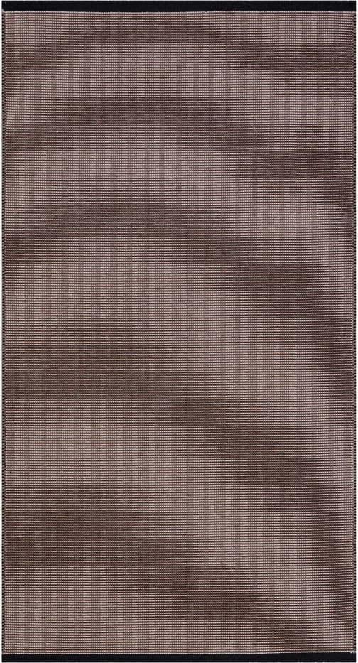 Hnědý pratelný koberec běhoun 200x80 cm