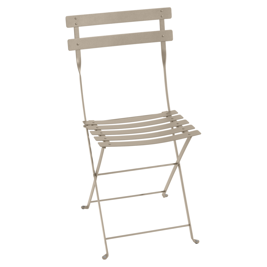 Muškátově šedá kovová skládací židle