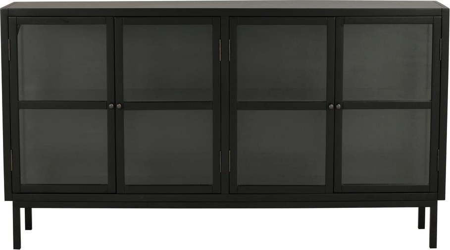 Černá vitrína z kaučukového dřeva 160x88