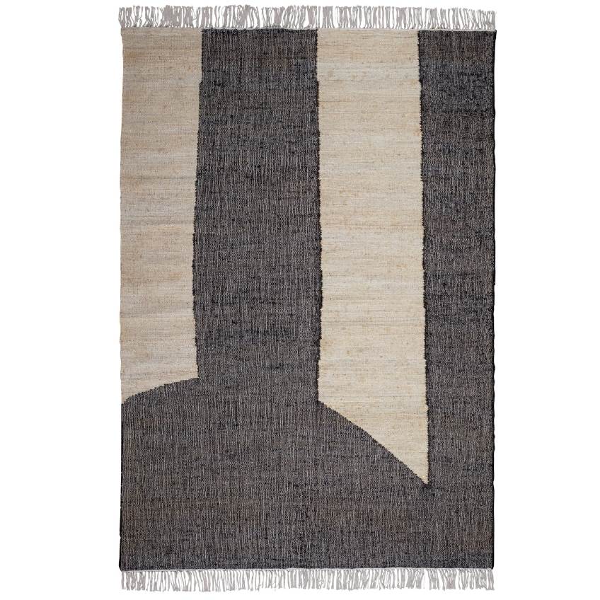 Hoorns Béžovo-černý jutový koberec Sali 200