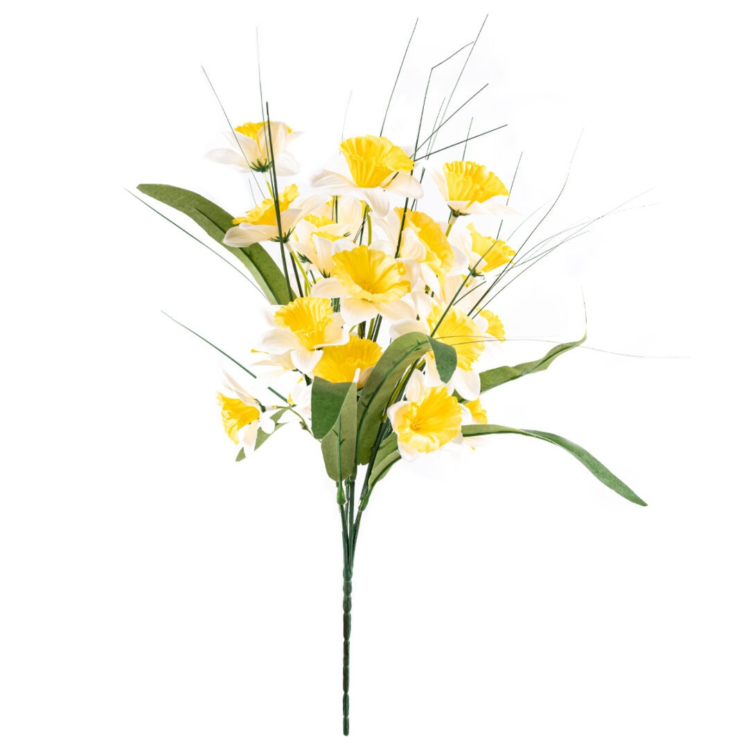 Umělá květina Narcis žlutobílá