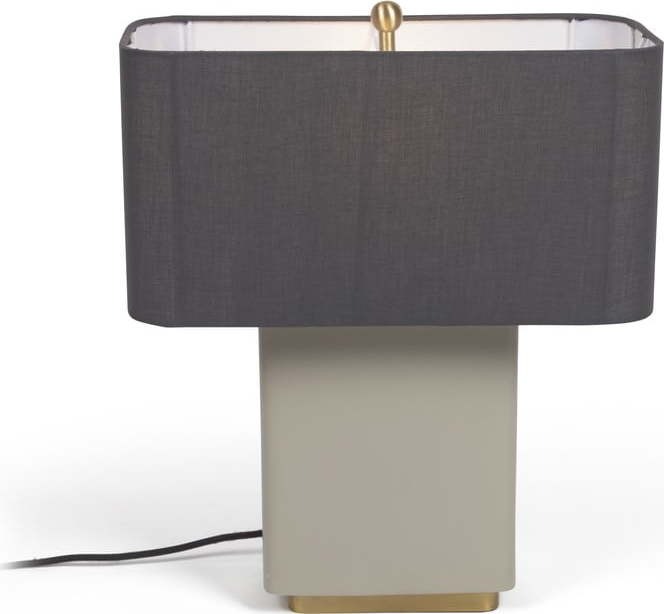 Stolní lampa s kovovým stínidlem v šedo-zlaté barvě (výška