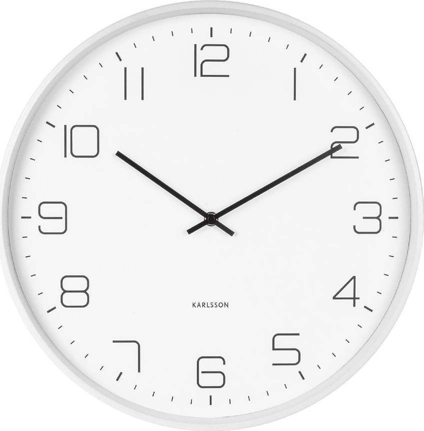 Bílé nástěnné hodiny Karlsson