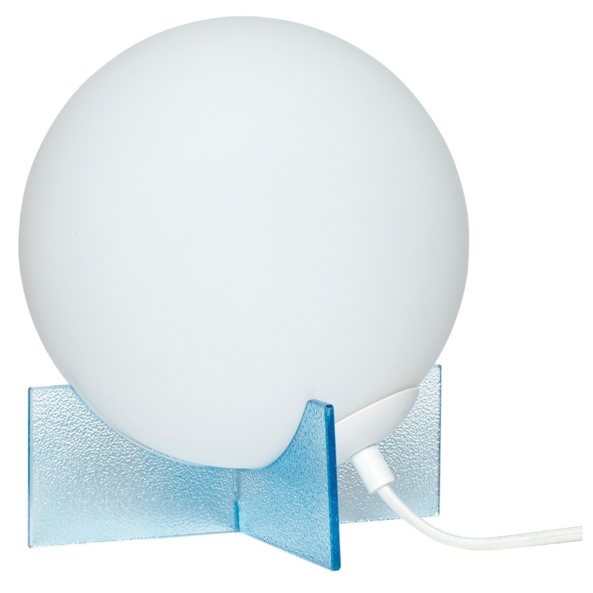Bílo modrá skleněná stolní lampa Hübsch