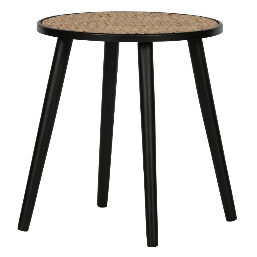 Hoorns Černý dřevěný odkládací stolek