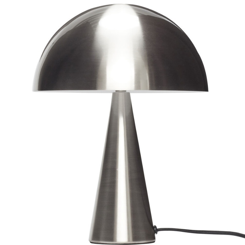 Stříbrná kovová stolní lampa Hübsch