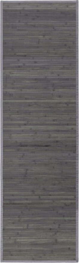 Šedý bambusový koberec běhoun 60x200 cm