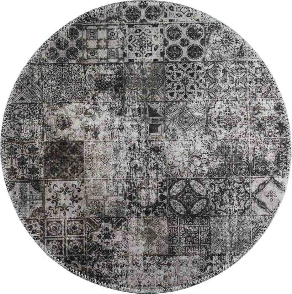 Šedý pratelný kulatý koberec ø 100
