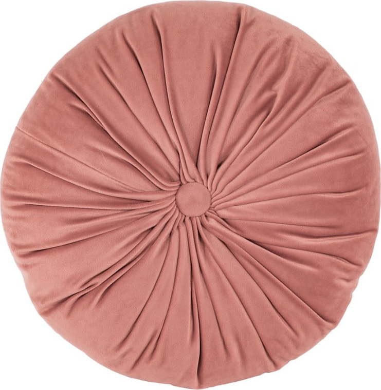 Růžový sametový dekorativní polštář Tiseco