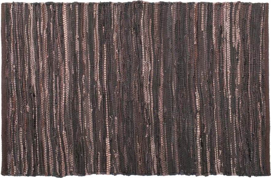 Tmavě hnědý kožený koberec Tiseco Home