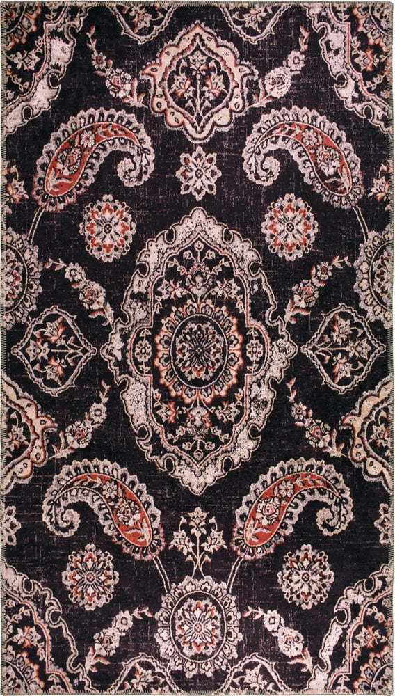 Černý pratelný koberec 80x50 cm