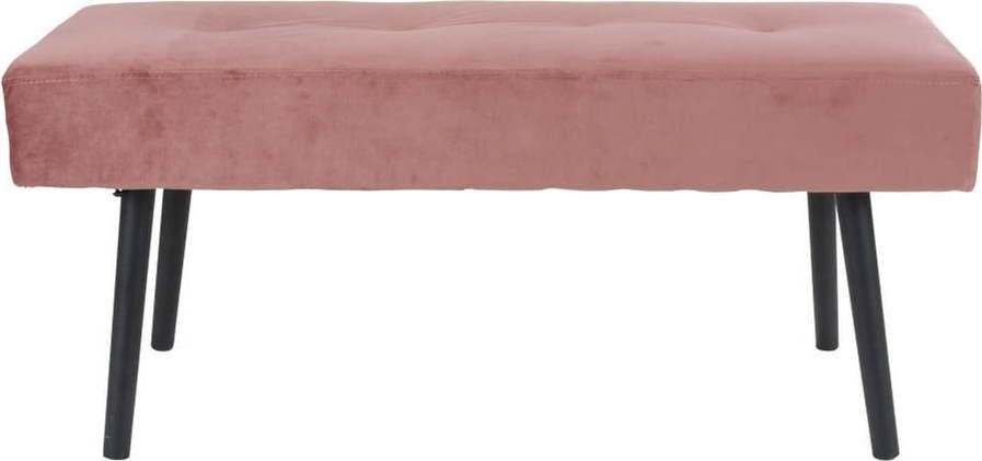 Růžová sametová lavice Bonami