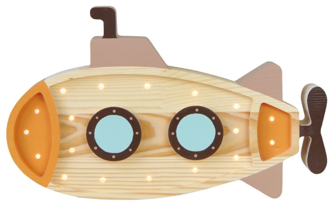 Peekaboo Barevná dřevěná dětská LED lampa