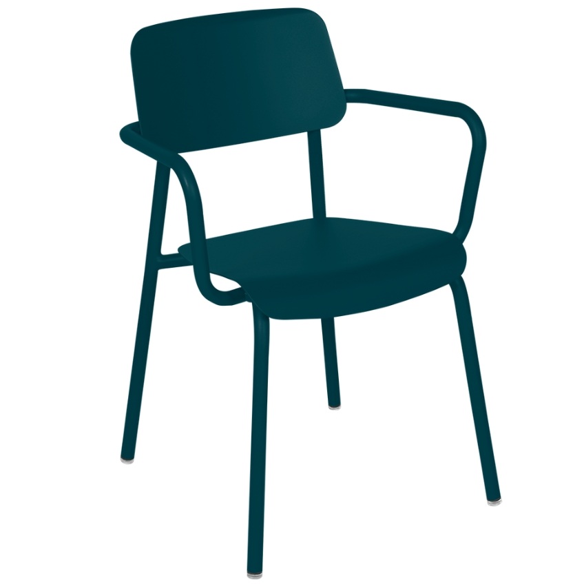 Modrá hliníková zahradní židle Fermob