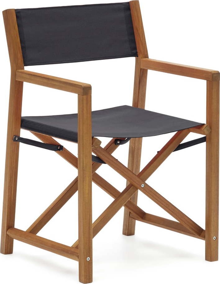 Černá/dřevěná zahradní židle Thianna –