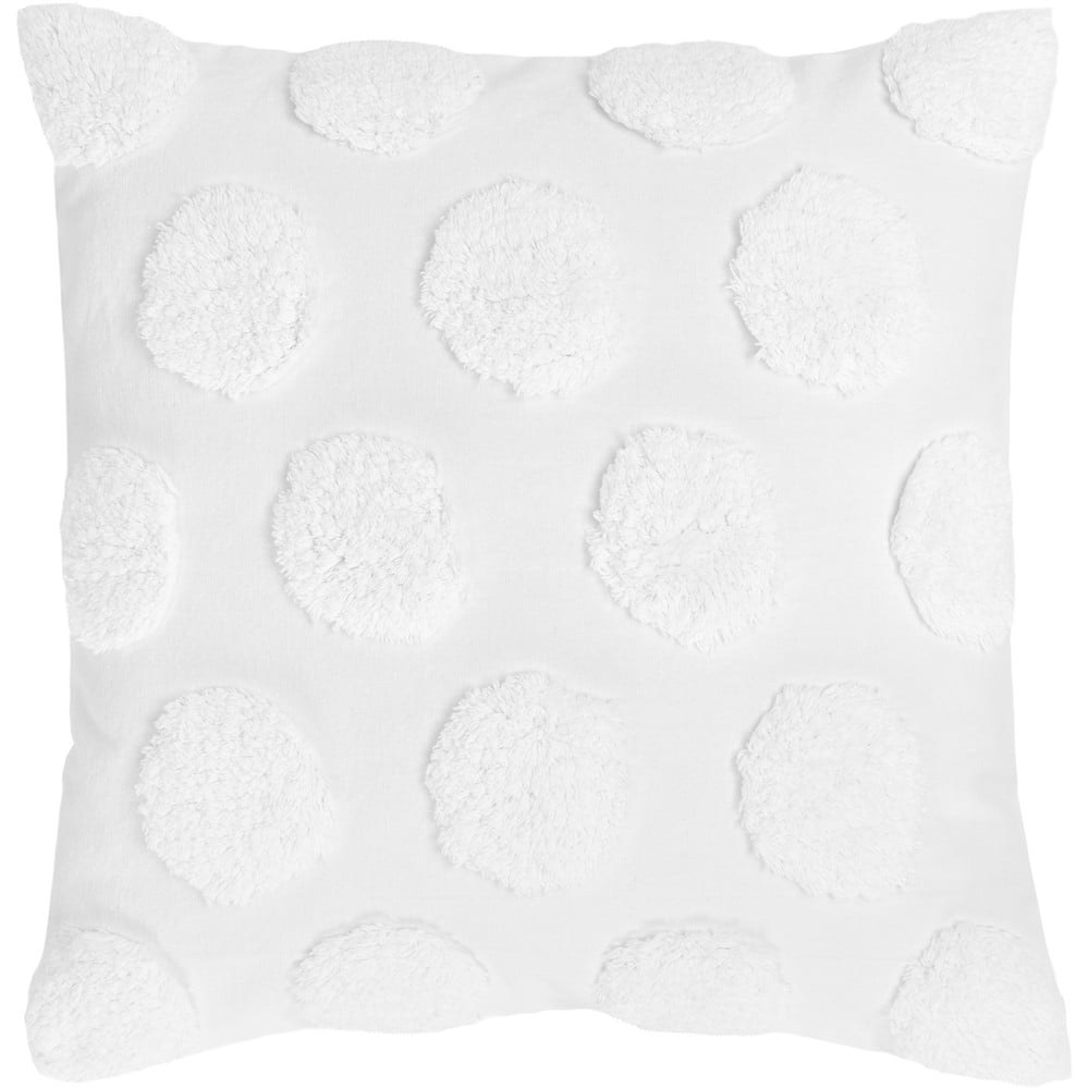 Bílý bavlněný dekorativní povlak na polštář