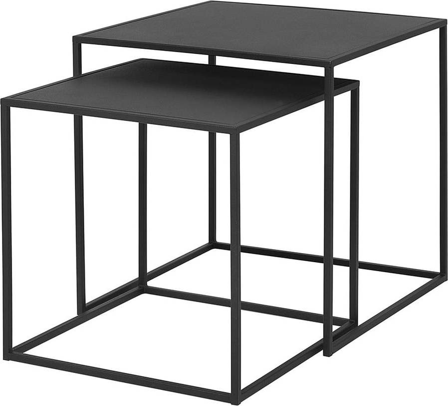 Černé kovové konferenční stolky v sadě 2 ks