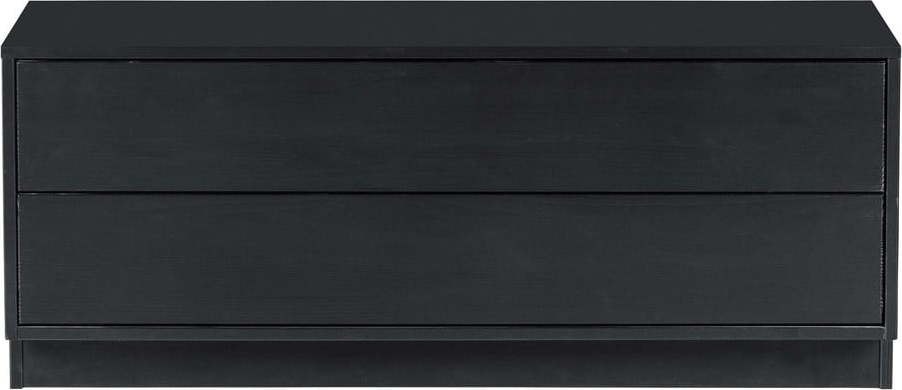 Černý TV stolek z borovicového dřeva 100x40