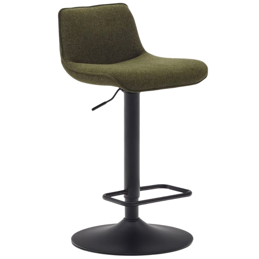 Tmavě zelená čalouněná barová židle Kave