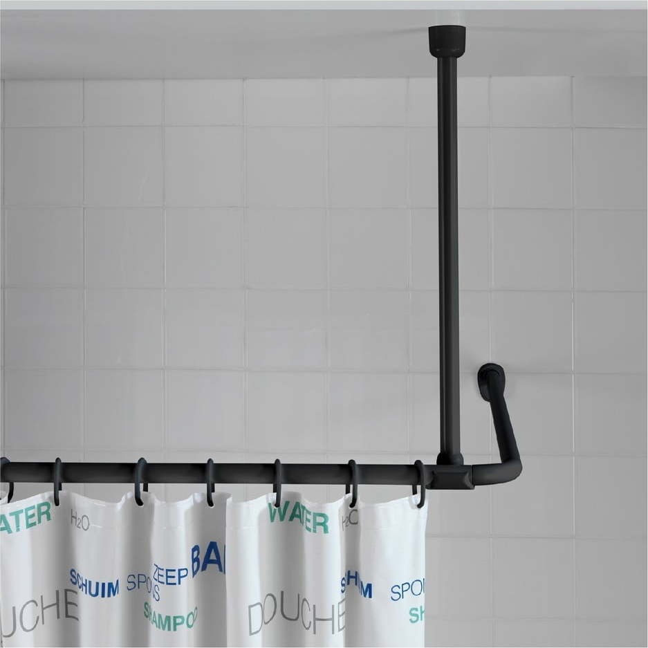 Černá stropní opěra pro sprchový závěs