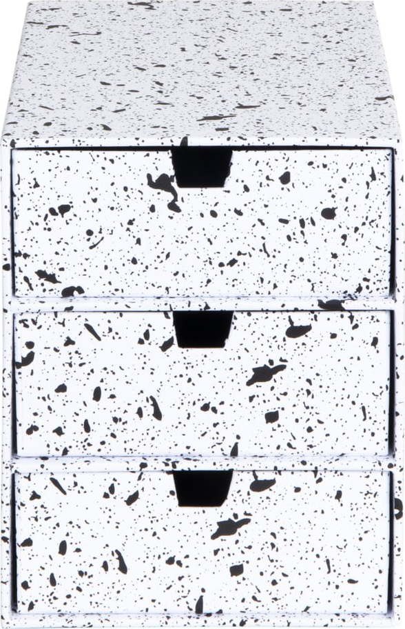 Černo-bílý zásuvkový box se 3 šuplíky Bigso