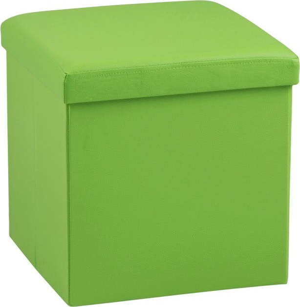 Zelený puf s úložným prostorem
