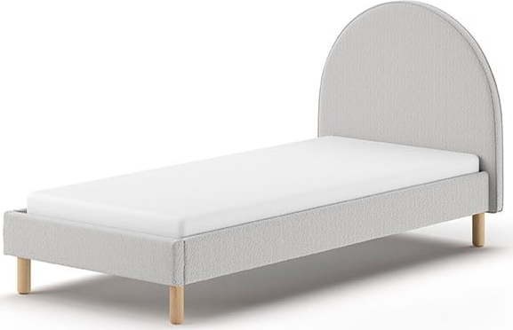 Šedá čalouněná jednolůžková postel s roštem 90x200