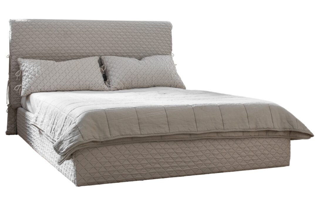 Béžová čalouněná dvoulůžková postel Miuform Sleepy Luna